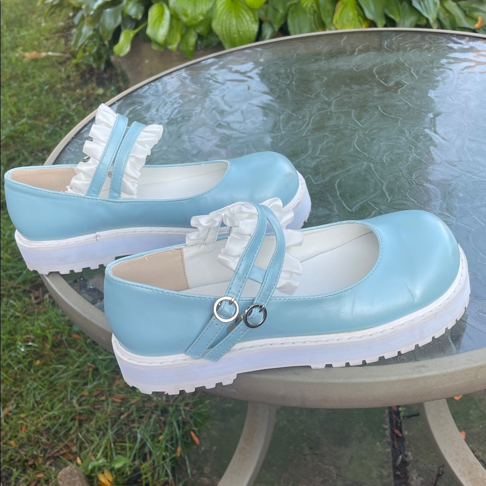 Light Blue Mary Jane Shoes